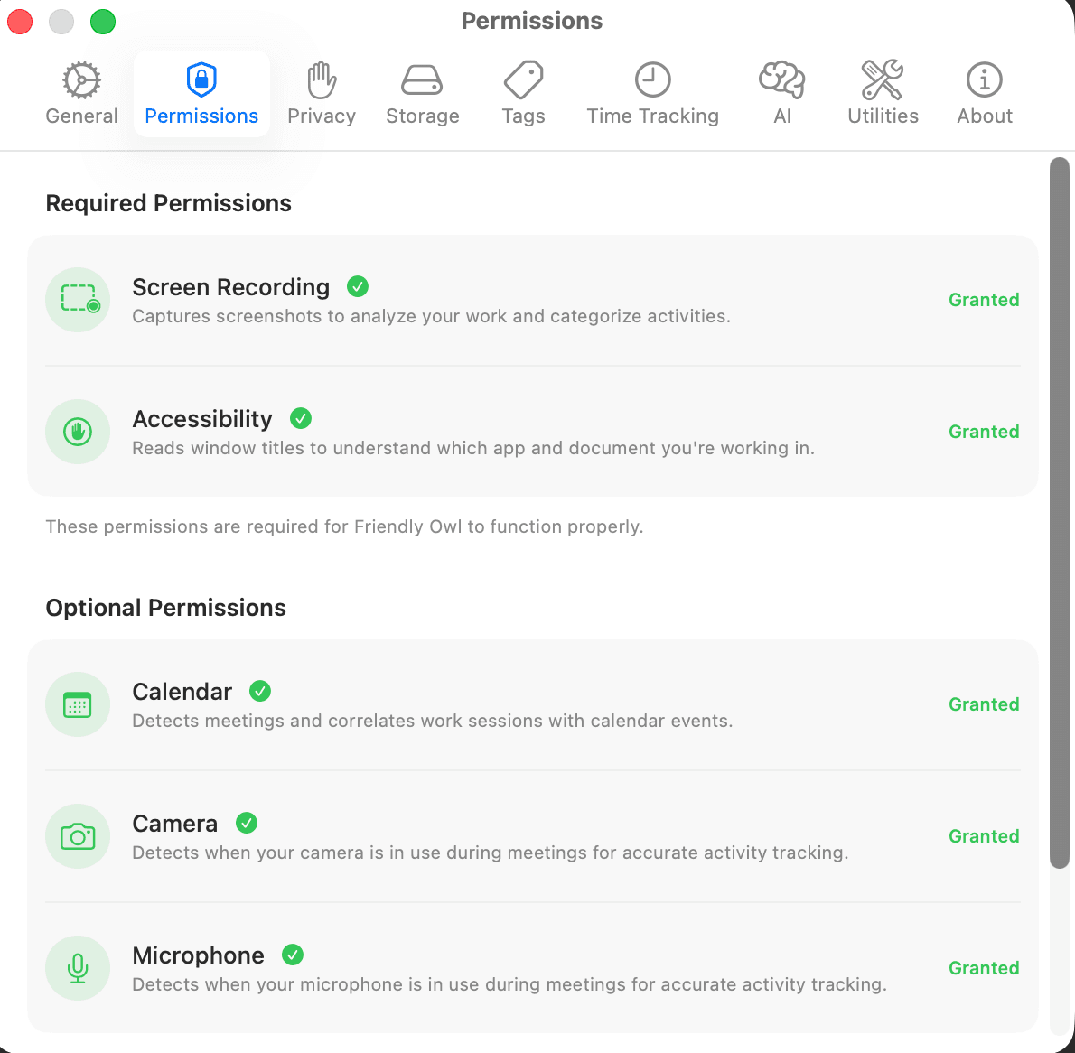 Permissions overview
