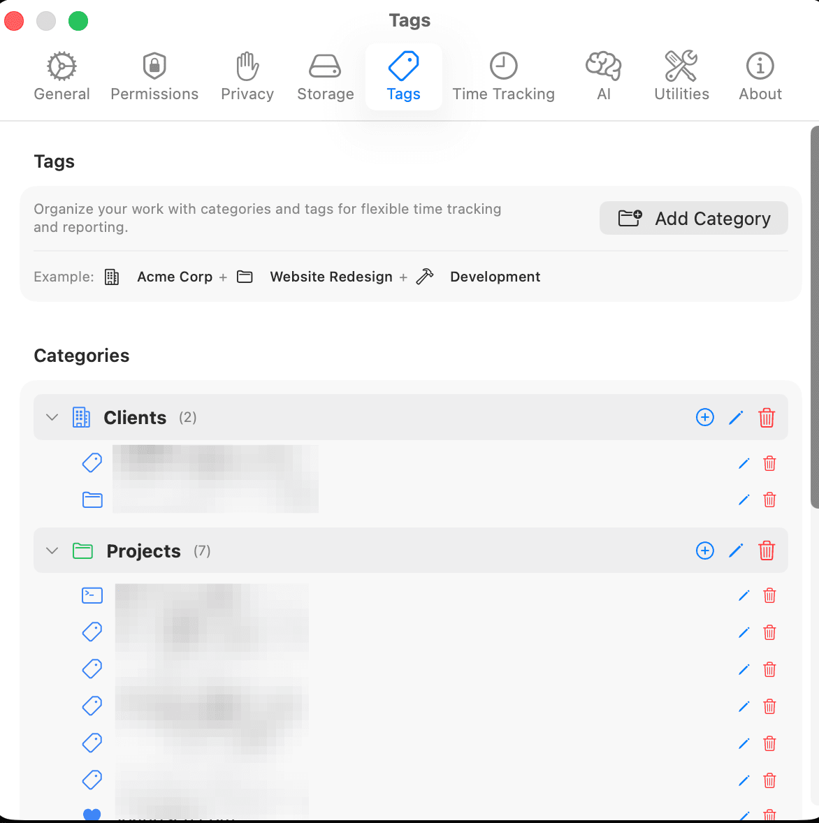 Tags management